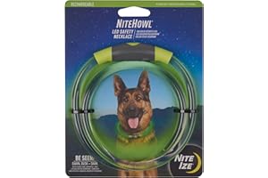 Nite Ize NiteHowl Rechargeable LED Safety Necklace - Dog Light for Dog-Walking Gear - Weather-Resistant Design - 5 Hours Runtime - Cut to Fit from 12” to 27” - Green