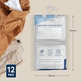 CUQOO Hanging Wardrobe Dehumidifier Bags 12 Pack Moisture Absorber Closet Damp view 3