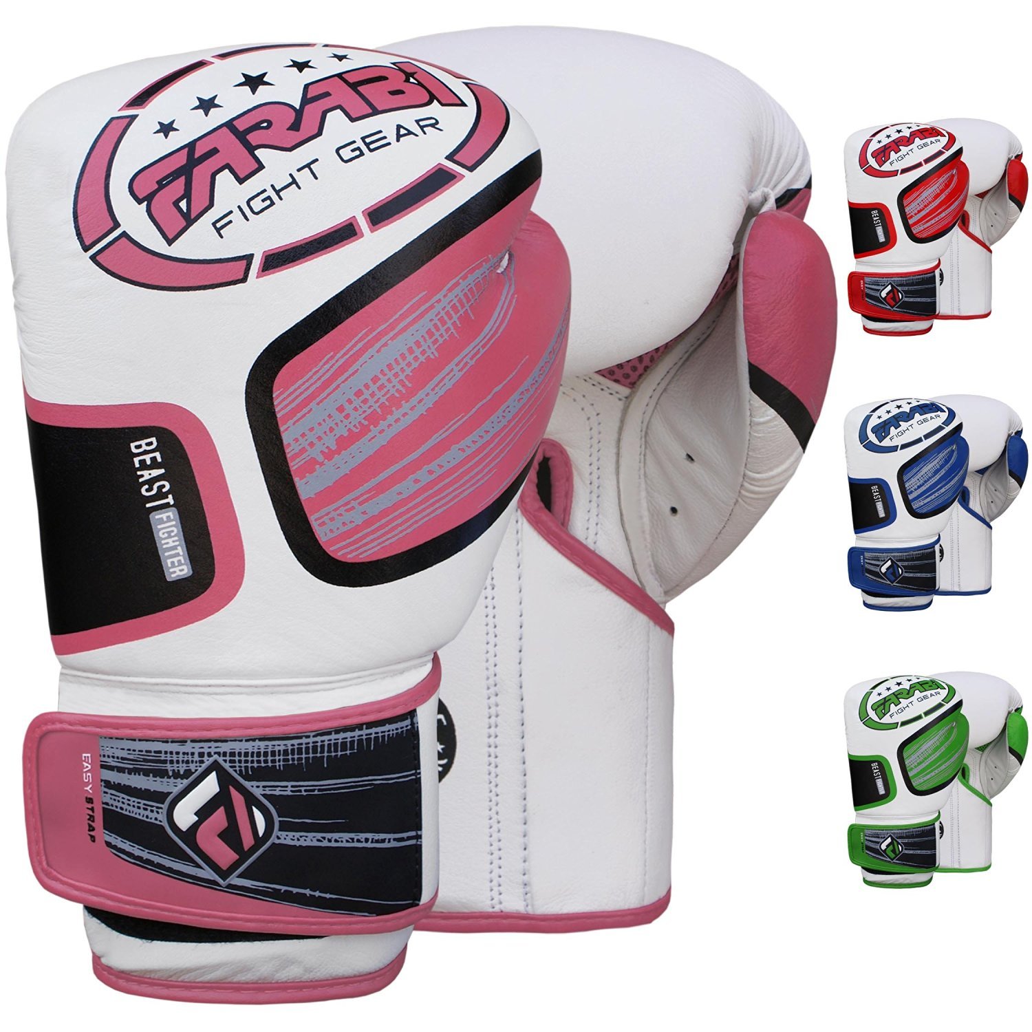 FARABI Boxing Gloves Beast Fighter Series Fight Gloves MMA, Cage Fight, Muay Thai Training Sparring (Pink, 12-oz)