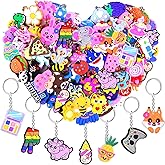 MRUKATNUS 50Pcs Random Different Keychains Cute Keyring Bulk for Party Favors Classroom Prizes Students Incentives