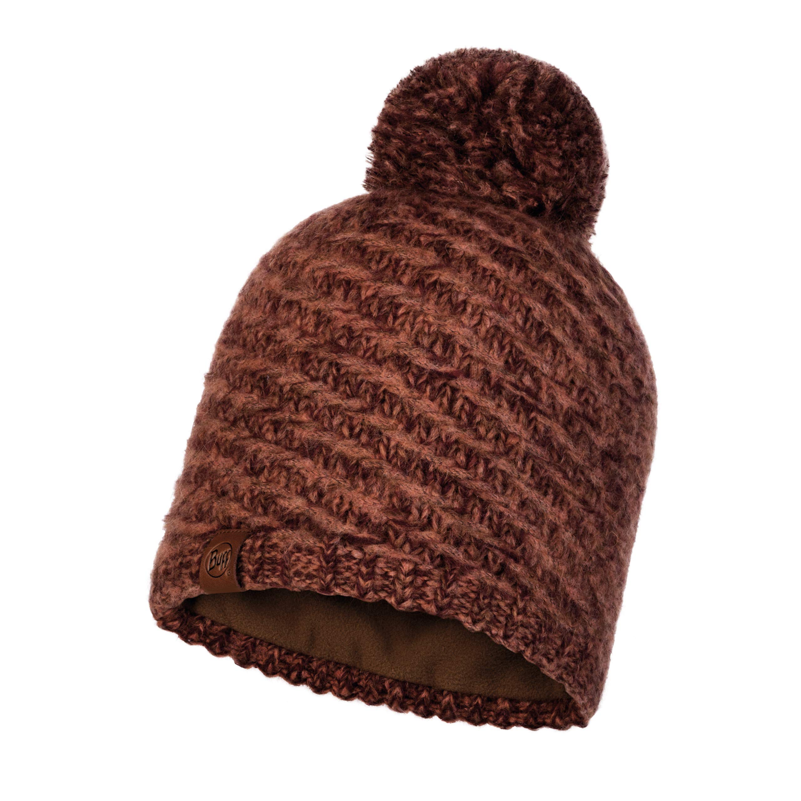 Buff Knitted & Polar Hat, Agna Rusty, Rusty, One Size