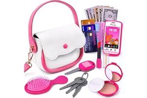 GJZZ Play Purse for Little Girls Toys - Toddler Purse Set Pretend Play Makeup Toys for 3 4 5 6 7 Year Old Girls, Kids Toy Purse Birthday Gifts for Ages 3-5 4-5 6-8 Years Old