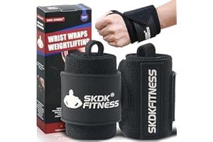 SKDK Wrist Wraps- Wrist Straps for Weightlifting with Thumb Loop,12"18"21"Professional Wrist Straps for Wrist Support,Powerlifting,Strength Training,Bodybuilding,Men & Women(Pair)