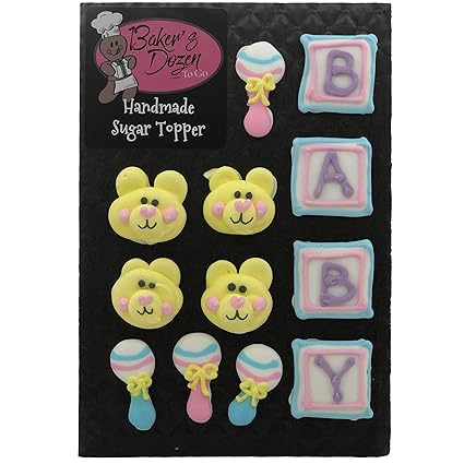 Baby Accessory Assortment 12 Pcs Baby Shower Gender Reveal Edible