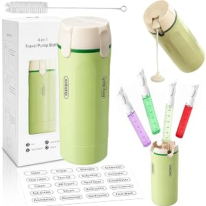4 in 1 Travel Dispenser Bottle, Portable Leakproof Travel Dispenser Set | 4 Pack 30ml Leakproof Rotatable Travel Set with Lab