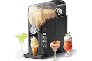 Slushie Machine, No Ice Needed Slushy Maker for Home, Real-Time Temp Display, Frozen Drink Maker with 6 Preset Programs for I