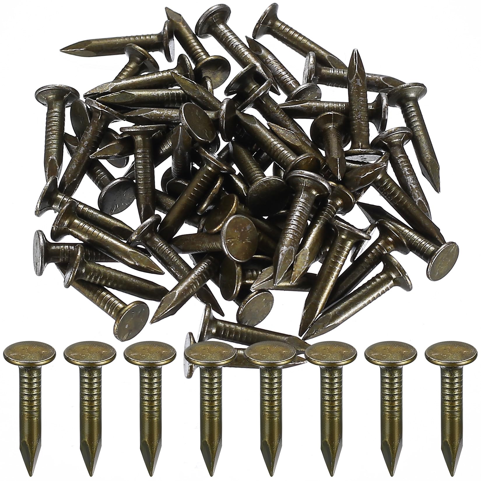 100 Pcs Clout Nails 25mm, Shed Roof Roofing Felt Nails Tacks, Large Head Alloy Steel Roofing Felt Pins for Securing Outdoor Woodwork Fence Construction Roof Tiles Shed Felt Roofing Nails