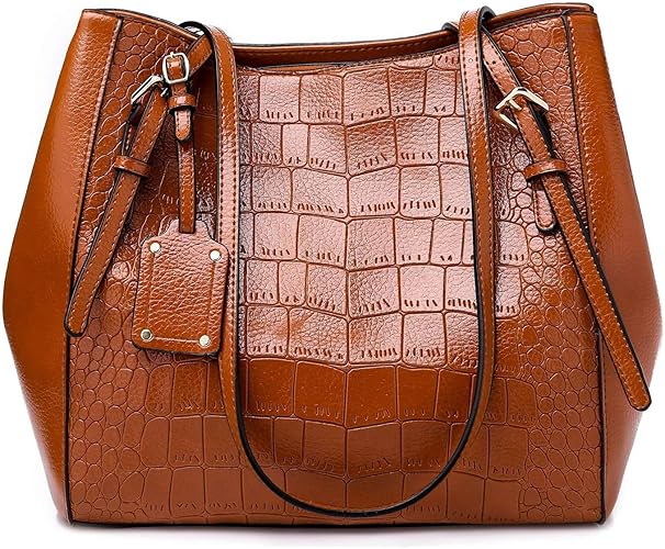 Amazon ハンドバッグ レディース ブラウン 鞄 2way フォーマルバッグ 大容量 通年 Ol 通勤 通学 旅行 出張 就活バッグ ビジネスバッグ カバン 妻 彼女 母の日のプレゼント 手提げ ハンドル取外し ショルダーバッグ トートバッグ ハンドバッグ