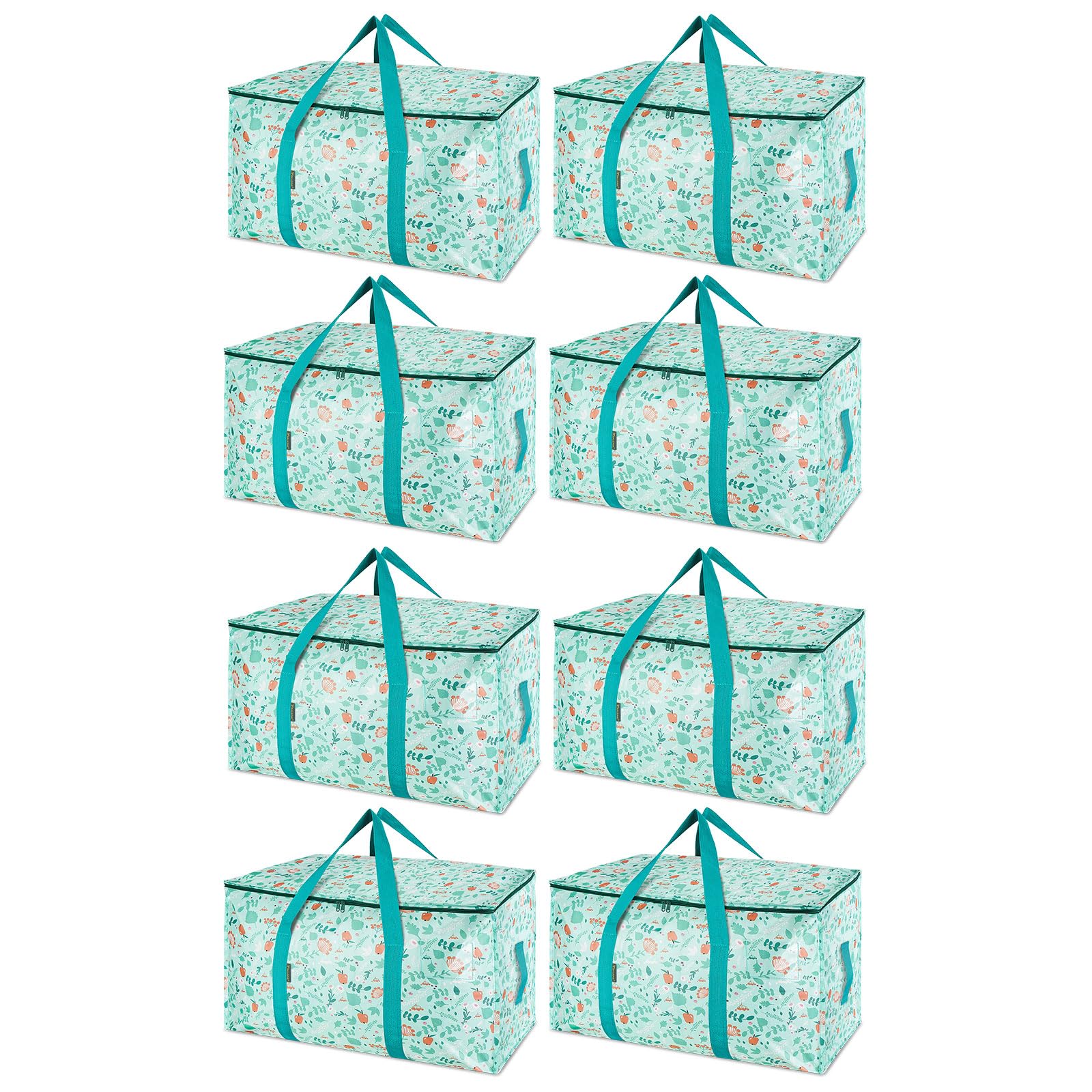 BALEINE 8-Pack Oversized Moving Bags with Reinforced Handles, Heavy-Duty Storage Tote for Clothes, Moving Supplies (Spring Stroll, 8-Pack) Image