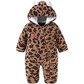Redair Baby Winter Clothes Baby Onesie Plush Hooded Newborn Outfit Infant Costume for Newborn Boys Girls 0-18 Months