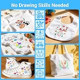 APOGO 24 Fabric Pens & 7 Stencils - Permanent Textile Markers Set view 6