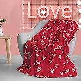 Valentines Day Blanket Super Soft Fuzzy Warm and Cozy Red Love Heart Throw Blankets Girlfriend Wife Couple Gift Throws Holiday Theme Decorative for Winter Bedding Couch Sofa Bed 60 x 50 inch