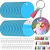 HTVRONT Sublimation Keychain Blanks - 120Pcs Round MDF Keychains with Tassels - Heat Transfer Keychains - Adult Unisex Gift