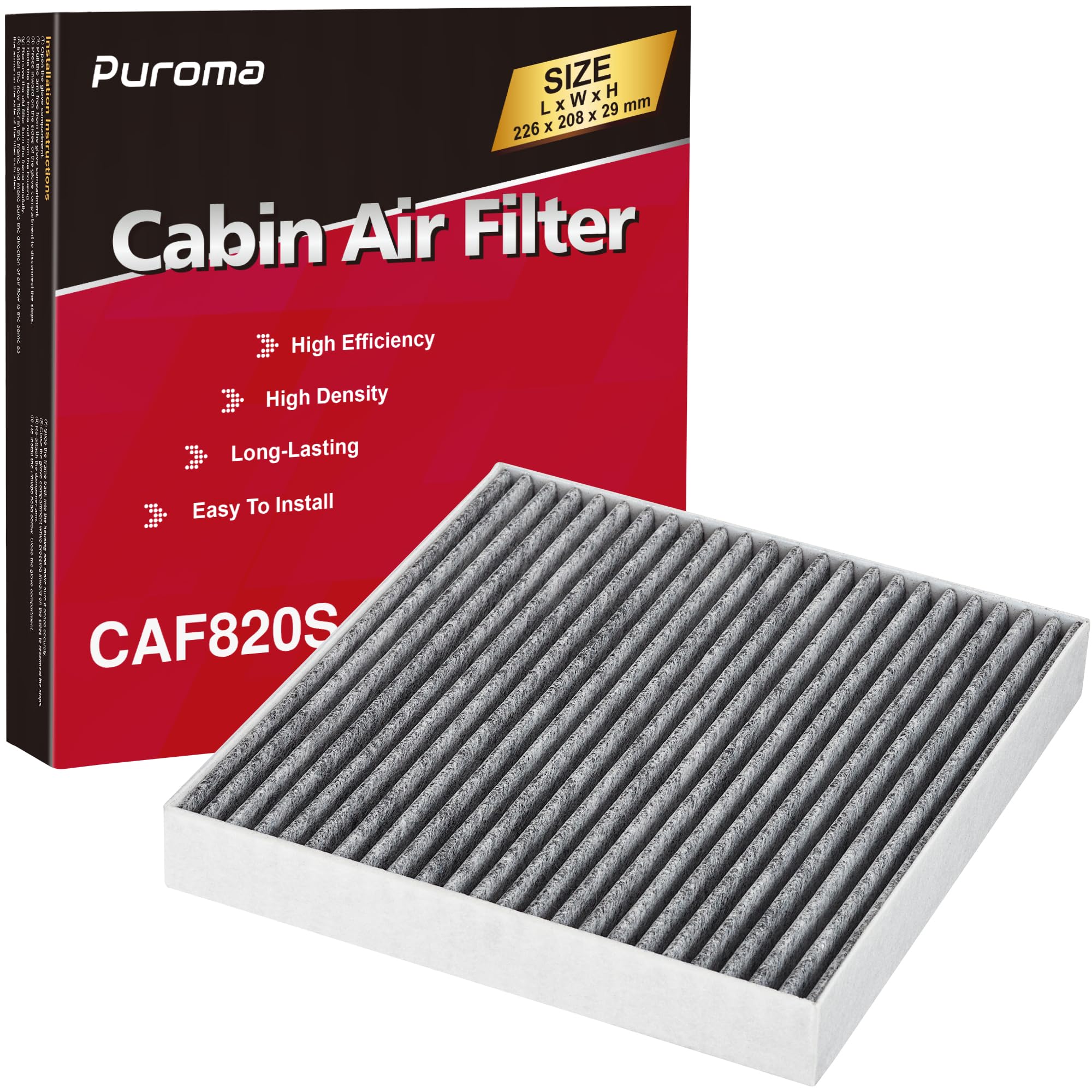 Puroma Cabin Air Filter with Activated