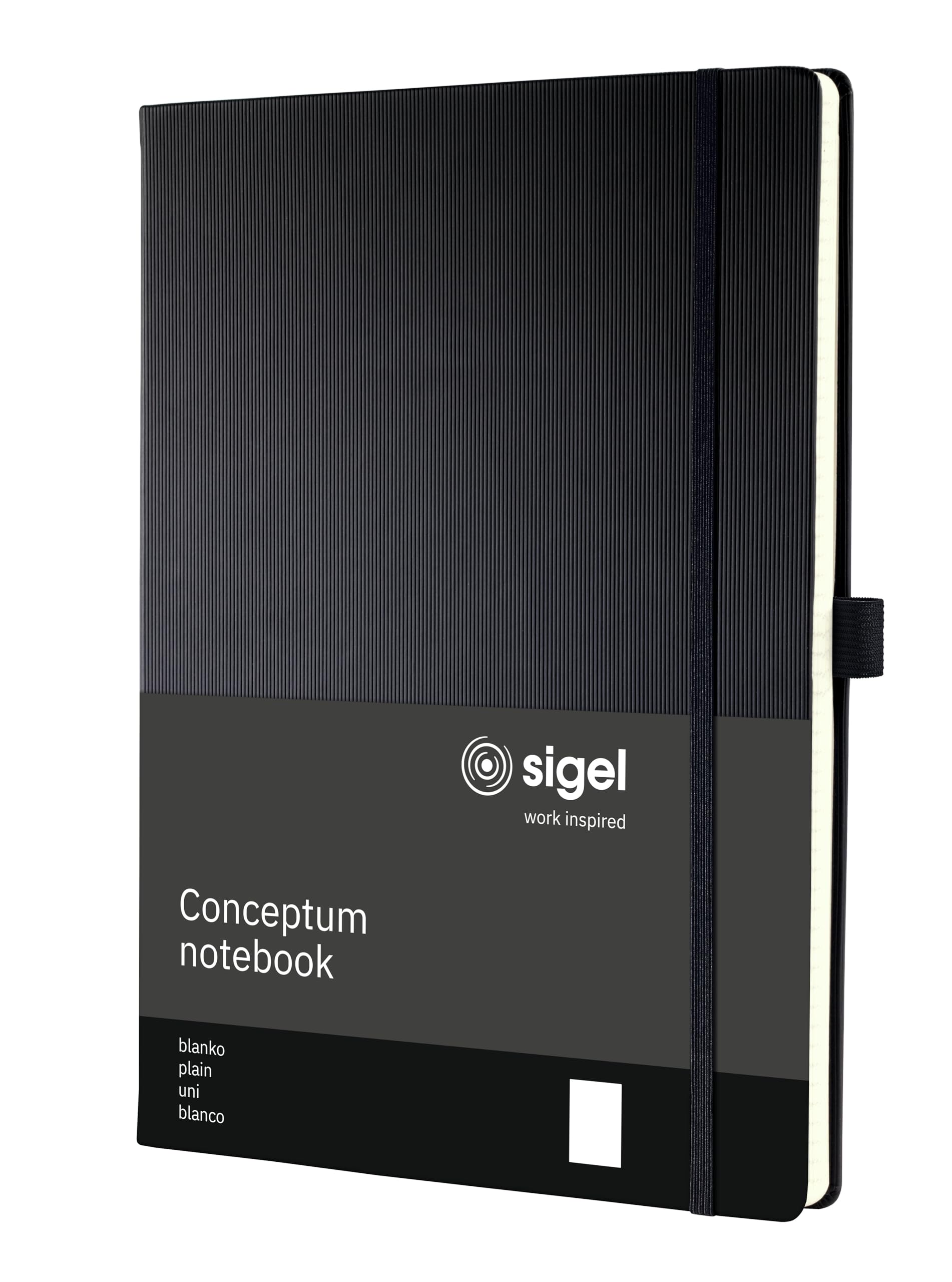 SIGEL CO110 Premium Notebook plain, A4, hardcover, Black - Conceptum