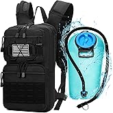 1050D Tactical Hydration Backpack with 3L TPU Water Bladder, Military Molle Water Backpack Perfect for Men & Women, Hydration Pack for Hiking, Biking, Running, Climbing, Hunting, Daily Use