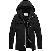 WenVen Men's Winter Military Thicken Parka Jacket Warm Coat with Removable Hood