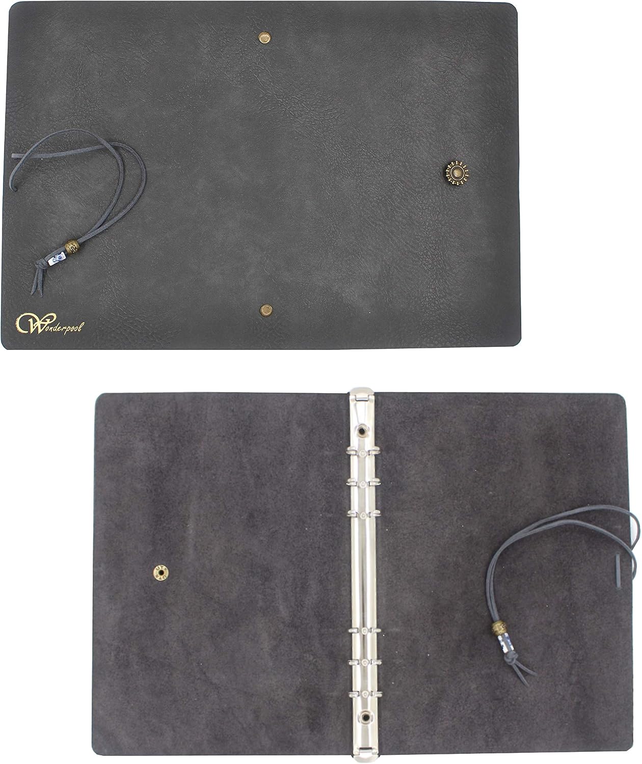 WONDERPOOL A5 Leather Diary Lined Paper Notebook & Pen - Image 5
