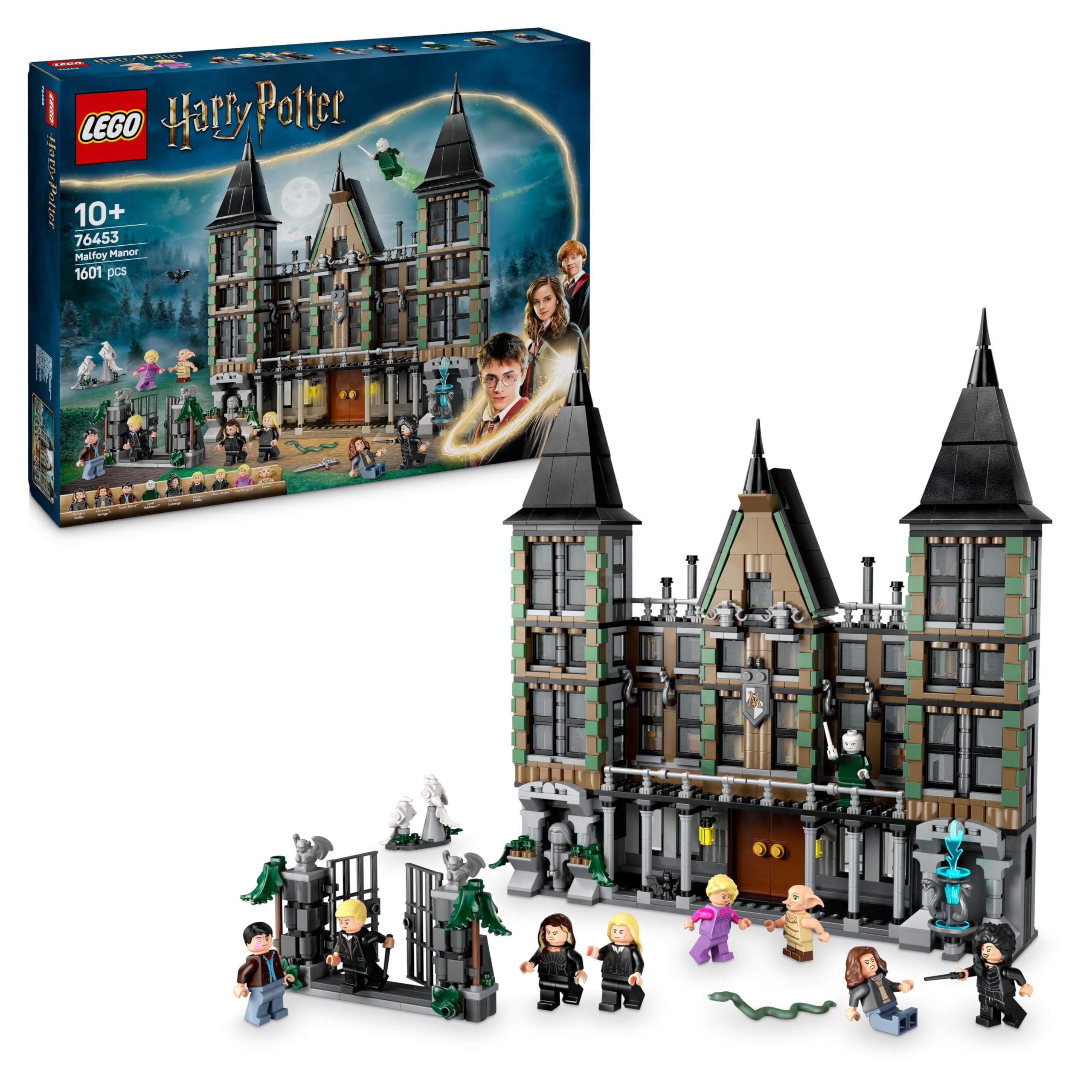 LEGO Harry Potter Landsitz der Familie Malfoy, Fantasy Spielzeug zum Sammeln und Ausstellen, Geschenk für Jungen, Mädchen und Fans der Zauberwelt, Geschenkidee mit 9 Minifiguren 76453