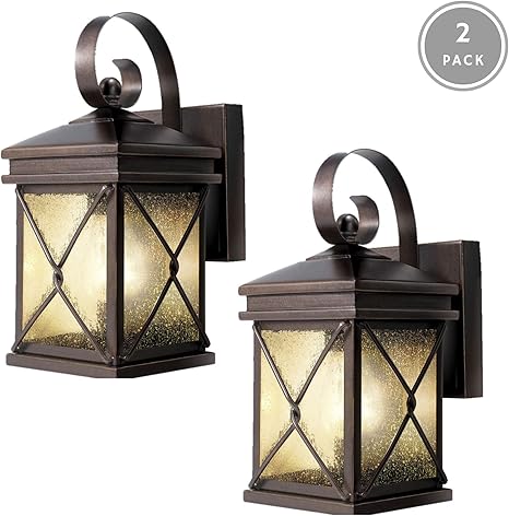 Noma 2 Pack Outdoor Wall Lantern Waterproof Outdoor Down Facing