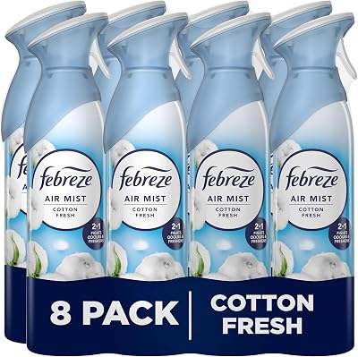 Febreze Cotton Fresh Air Freshener 185ml x8 Packs OdourClear