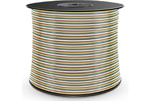 DOAUTO Enough 400 Foot, Enough 14AWG 4 Way Trailer RV Camper Towing Boat Wiring Harness Spool, Primary 4-Wire 14 Gauge Trailer Wire Ideal for All Basic Wiring Needs(Green, Yellow, Brown, White)