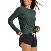 ODODOS Women's All-Day Comfort Long Sleeve Crewneck Tee - odSTRATUM Tech | Ultra Soft T-Shirt, Lightweight Everyday Tops, Wide Cuff &amp; Hem, Moisture Wicking
