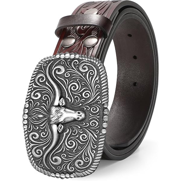 Men's Brown Non Stitched Double Prong Belt with Nickel Roller 50