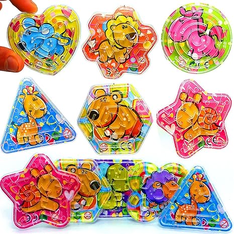 German Trendseller® - 12 x Kinder - Knobel - Spiele Mix ? Tiere ? Kindergeburtstag ? Mitgebsel ? 12 Stück