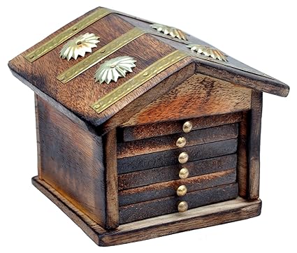 Genius Bird Wooden Hut Tea Coaster Set