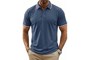 Men's Breathable Active Polo Shirts for Golf Quickly-Dry Performance Casual Wear Short Sleeve Tee