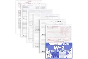 DUTYMARK W2 Forms 2025 6 Part, Kit of Laser W2 Tax Forms for 25 Employees and W3 Transmittal for Quickbooks and Accounting Software, 2025 W2 Forms