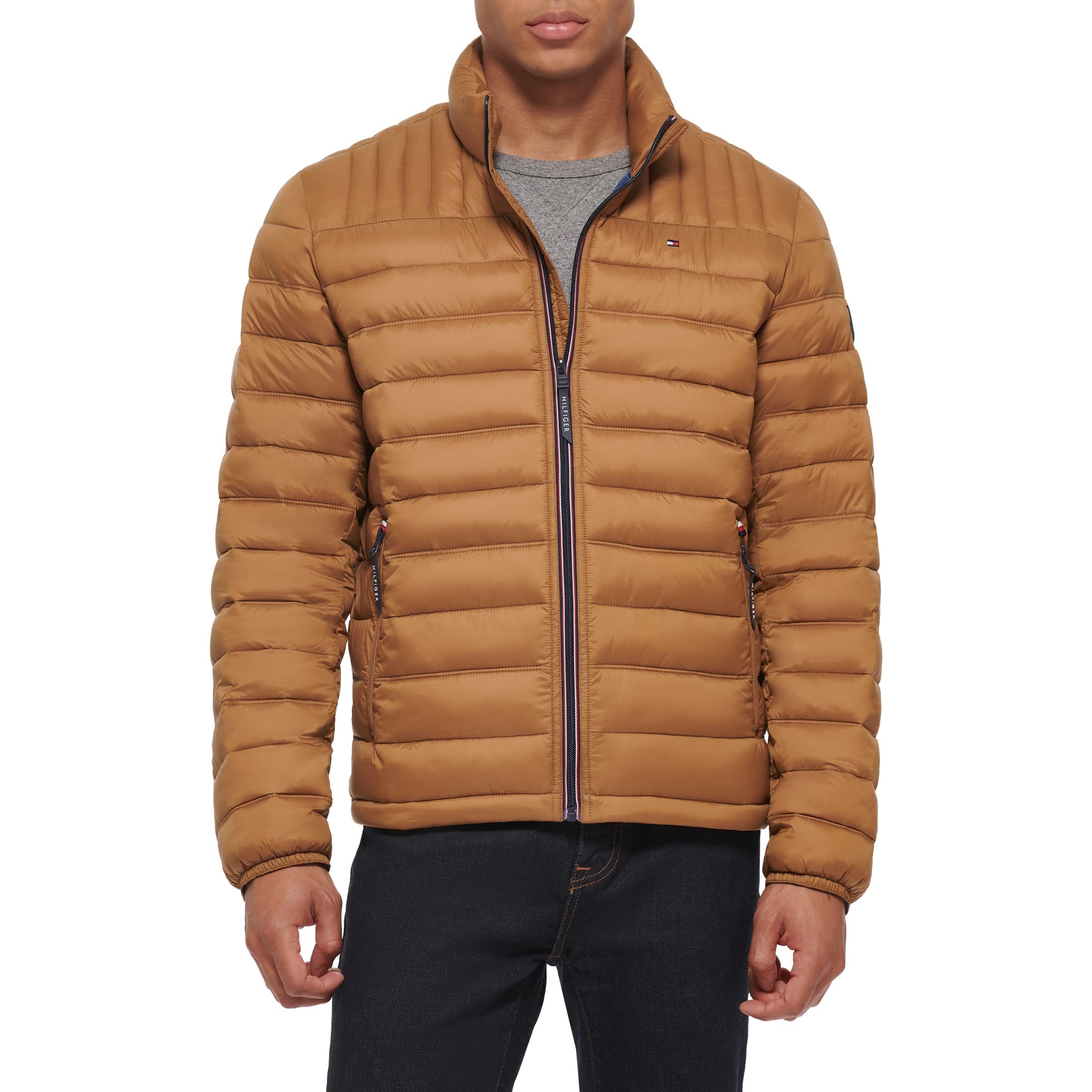 Tommy Hilfiger Men's Ultra Loft Lightweight Packable Puffer Jacket (Standard and Big & Tall), Nutmeg, XX-Large Image