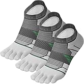 VWELL Toe Socks for Men and Women COOLMAX Five Finger Socks Athletic Running socks Sport Ankle Toe socks (3Pairs)