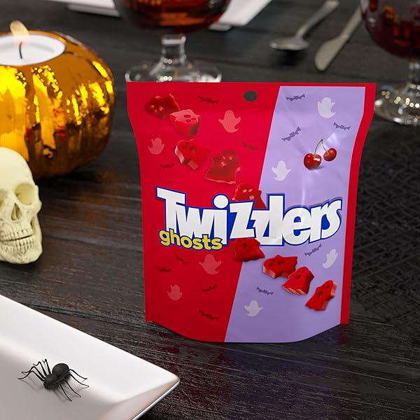 TWIZZLERS GHOSTS CHERRY FLAVORED CHEWY, HALLOWEEN CANDY BAG, 7.1 OZ