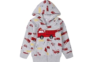 NUBEEHOHO Toddler Zip Up Hoodie Sweatshirt Fall Clothes Boys Jacket With Hood 2-7 Years