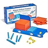 hand2mind Place Value Frame with Base Ten Blocks, Ages 5+ | Math Manipulatives Kindergarten, Montessori Math Materials, Counting Cubes, Classroom Supplies for Teacher Elementary