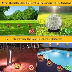 JKIMK Solar Globe Lights Outdoor Waterproof-Solar