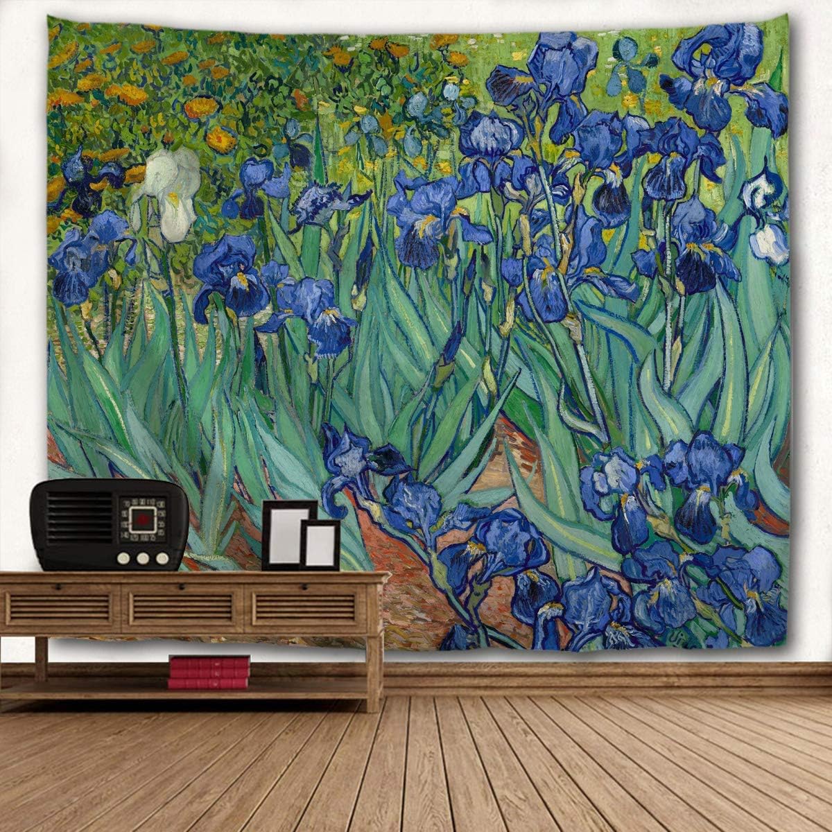 Tapestries - WIHVE Tapestry Van Gogh Irises Flower Wall Hanging Art Home Decor Polyester Tapestry for Living Room Bedroom Bathroom Kitchen Dorm 60 x 40 Inches