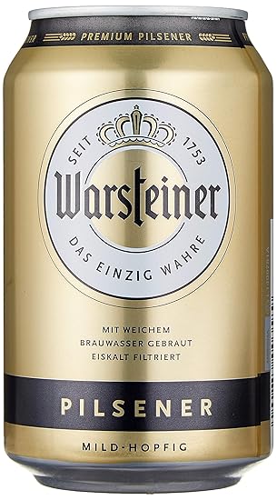 Warsteiner Premium Pilsener Dosenbier mild-hopfig, internationales Bier nach deutschem Reinheitsgebot, EINWEG (24 x 0,33 Lite