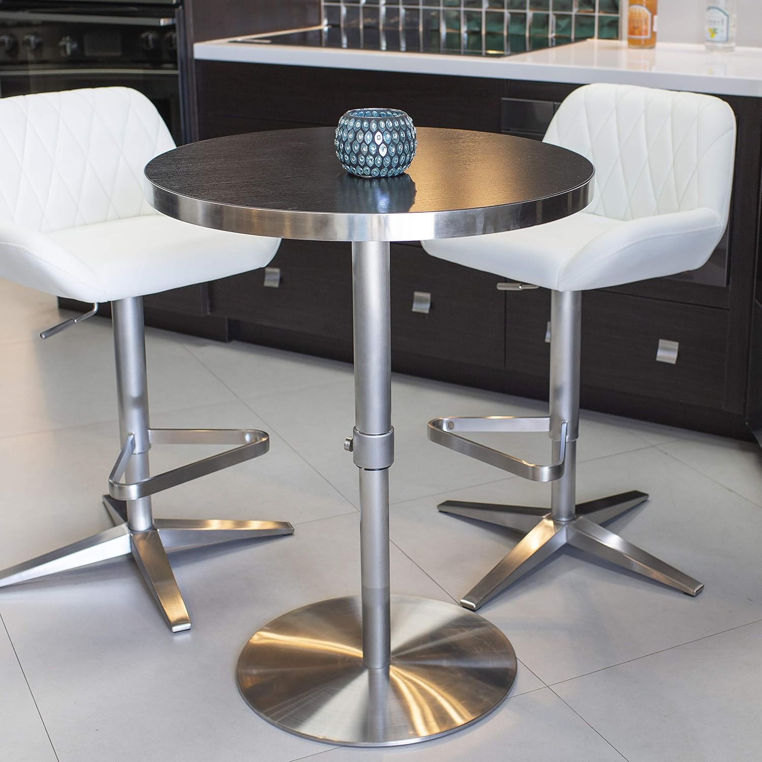 Amazon Com Mix Brushed Stainless Steel Round Wood Laminate