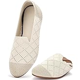 poemlady Women’s Ballet Flat Shoes Dress Shoes Knit Round Toe Slip On Ballerina Walking Flats Shoes for Woman Low Wedge Casual