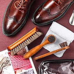 4 Pcs Horsehair Shoe Brush Kit Polishing Daubers