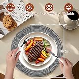 HEYOMART Round Placemats Set of 6 38cm Grey Woven Heat-Resistant Non-Slip view 5