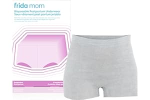 Frida Mom Postpartum Disposable Underwear, Microfiber Boyshort Cut Underwear - Size Regular (8ct) Grey
