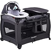 Pamo Babe Portable Playpen Foldable Playard for Baby and Toddler Mattress, Changing Table for Newborn Portable Playard