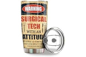 MEDROC Surgical Tech Gifts Tumbler - Stainless Steel 20oz, Surgical Tech Week Gifts For Women Men, Surgical Technologist Gifts Bulk For Coworker OR Staffs, Scrub Tech Drinking Coffee Cups (ST01)