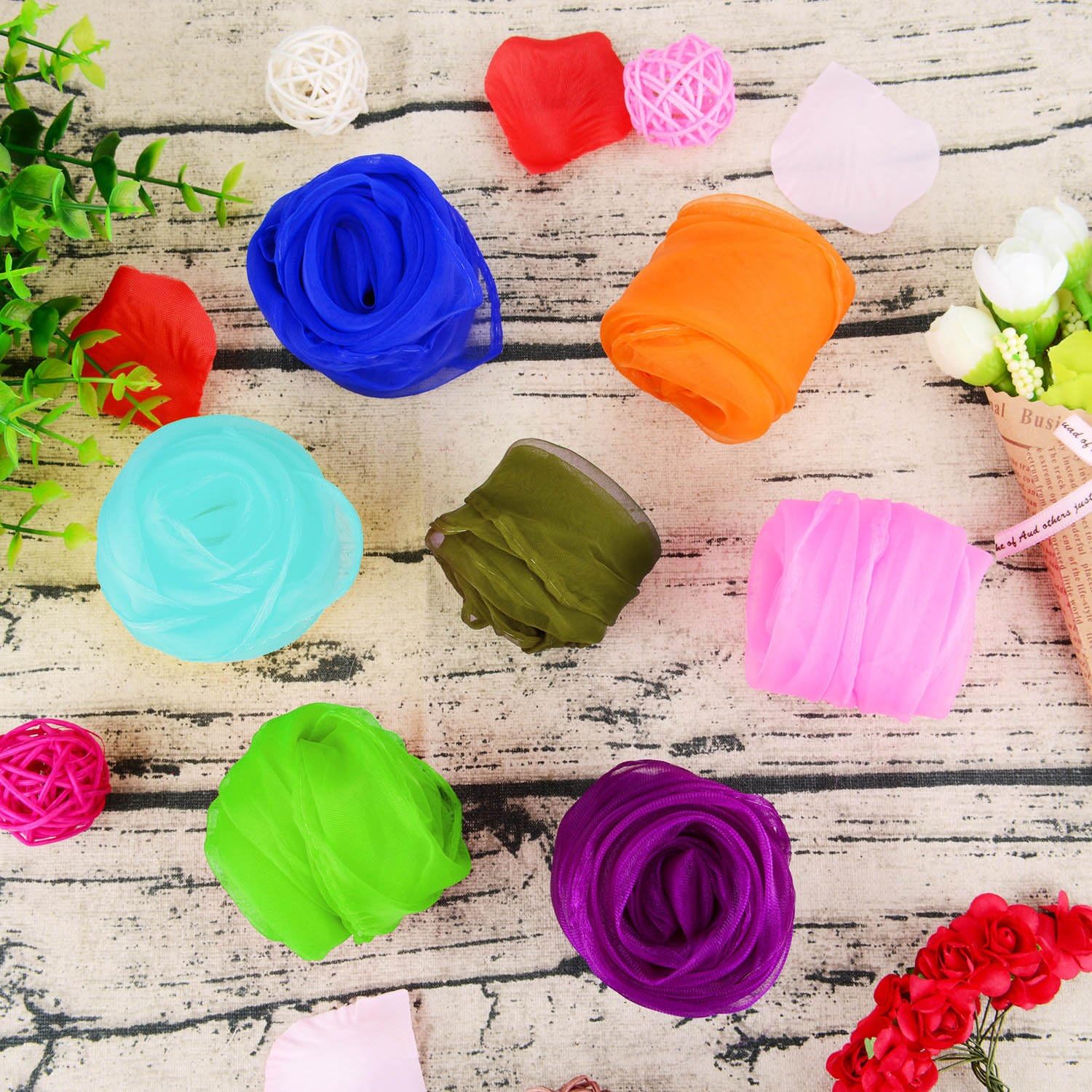 Shappy 28 Pieces Dance Scarves Square Juggling Scarf Magic Scarves, 24 by 24 Inches (14 Colors): Toys & Games