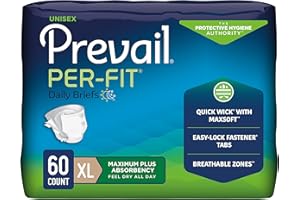 Prevail Proven | X-Large Per-Fit Incontinence Briefs with Tabs | Maximum Plus Absorbency | X-Large, 60 Count (Pack of 4)