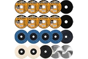 YKLP 3Inch Angle Grinder Wheel Set, 75mm Cutting Grinding Polishing Discs with 10mm Arbor for Cutting Wood, Tile, Polishing Metal (20Pcak)